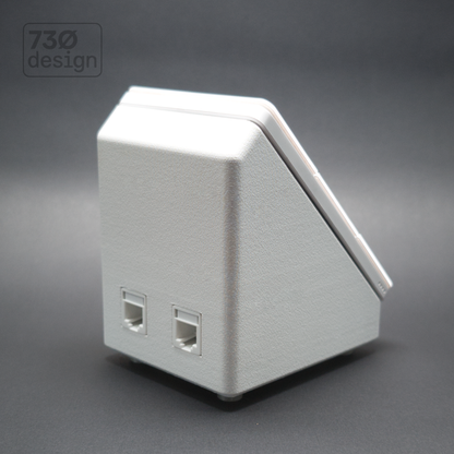ControlBase Designed for Dynalite Antumbra shown in Arctic White Finish with white Antumbra Display Panel back view with keystone connectors installed