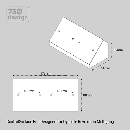 ControlBase Fit | Desktop Mount Designed for Dynalite Revolution Multigang | Double Gang