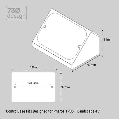 ControlBase Fit | Desktop Mount Designed for Pharos TPS5 | Landscape | 45°