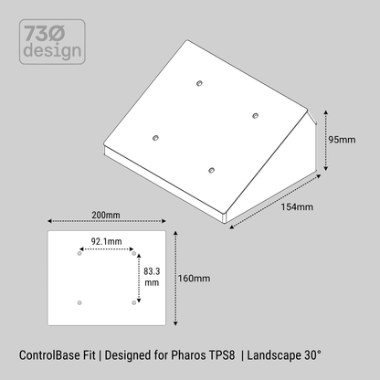 ControlBase Fit | Desktop Mount Designed for Pharos TPS8 | Landscape 30°