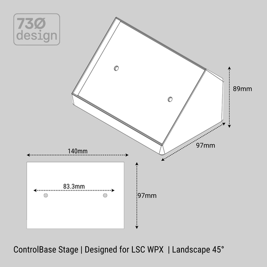 ControlBase Stage | Desktop Mount Designed for LSC WPX | Landscape 45°