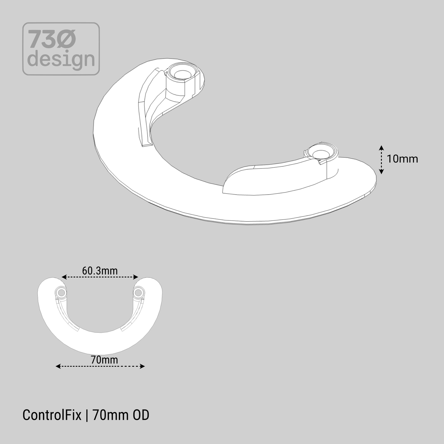 ControlFix | EU Square Panel Mounting Adapter | 70mm Cutout | 5-Pack
