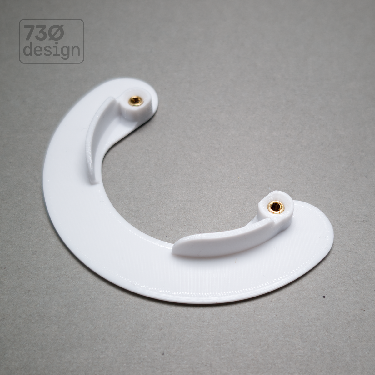 ControlFix Type 86 EU square panel mounting adapter in white - front view showing C-profile insertion clip and M3.5 brass threaded inserts, 60.3mm (60mm) fixing centres. Compatible with Dynalite Antumbra EU, Dynalite Revolution EU, KNX, Shelly, and Rithum panels