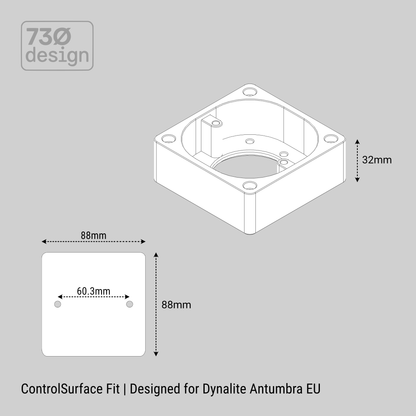 ControlSurface Fit | Surface Mount Designed for Dynalite Antumbra EU