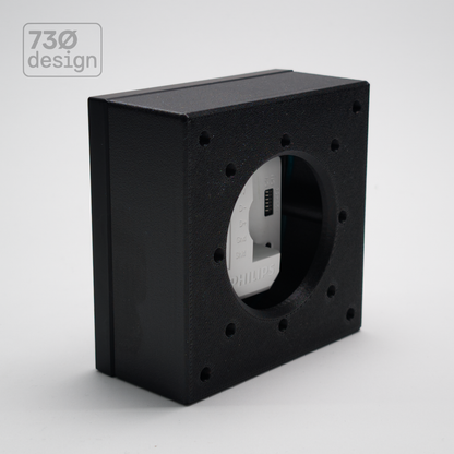 ControlSurface Fit surface-mount bracket in Obsidian Black - rear view showing Revolution EU panel connector cavity and mounting holes